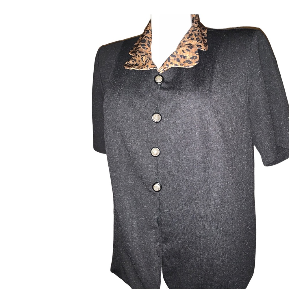 Pablo Collection Leopard Print Top, Size XL
